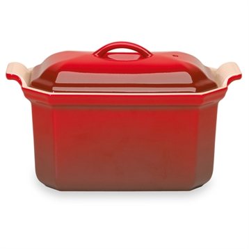 Terrines et diables : Terrine couvercle et presse 19 cm cerise